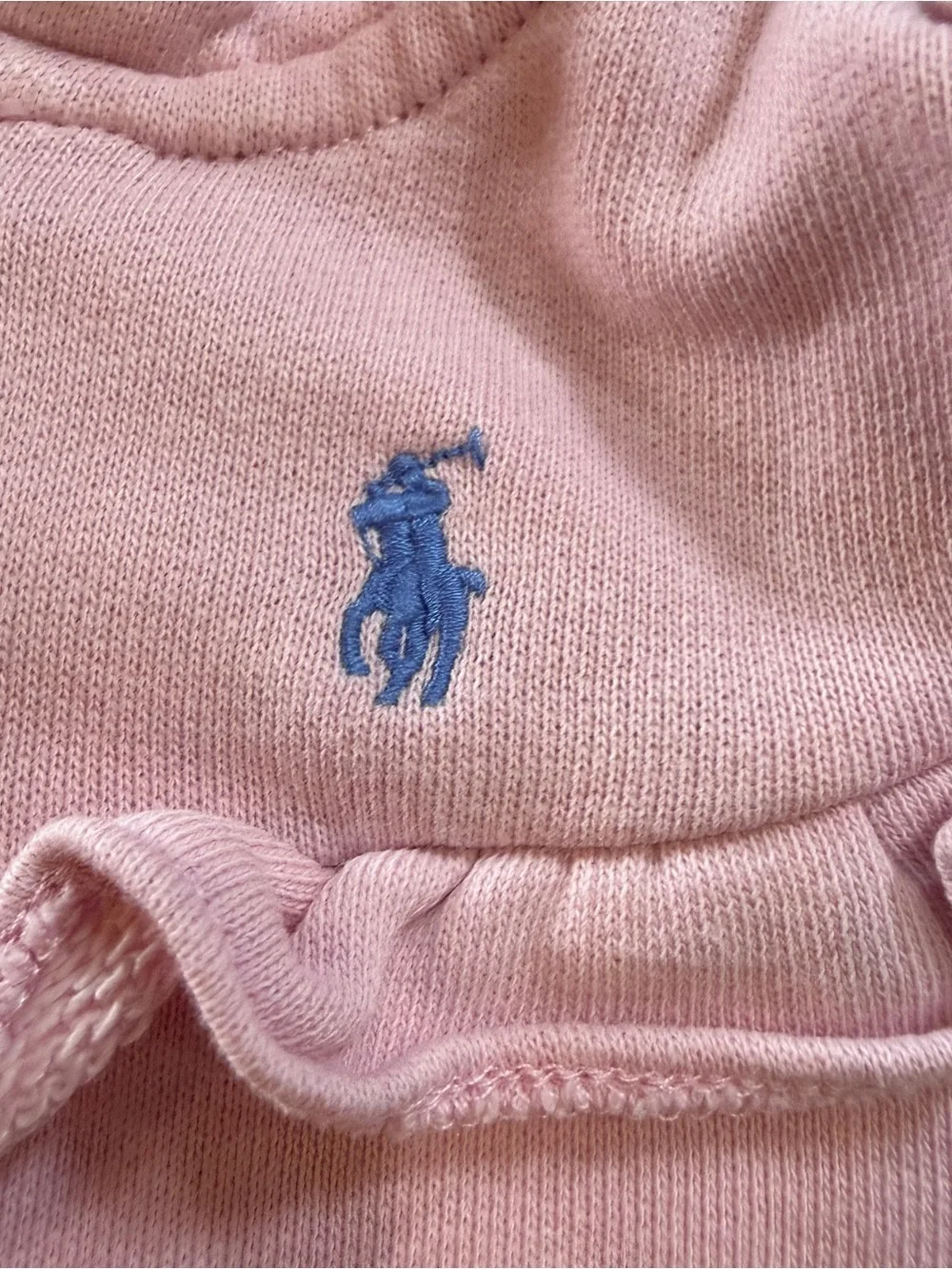 Ralph Lauren Girls Pink Hooded Ruffle Zip-Up Sweatshirt Sz 3